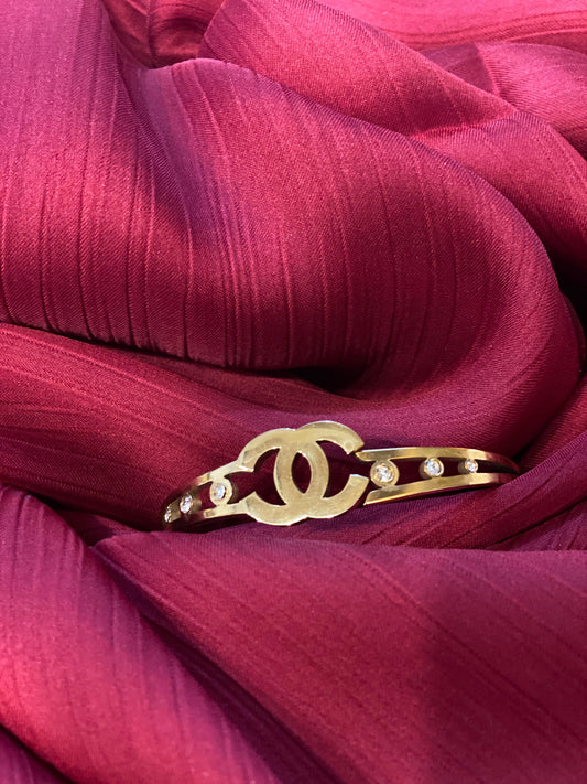 Stainless Steel Gold Bracelet  Inspired by Chanel's Iconic Style